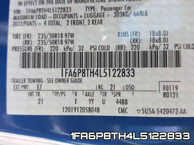 1FA6P8TH4L5122833 фото 2