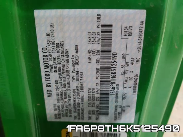1FA6P8TH6K5125490 фото 2