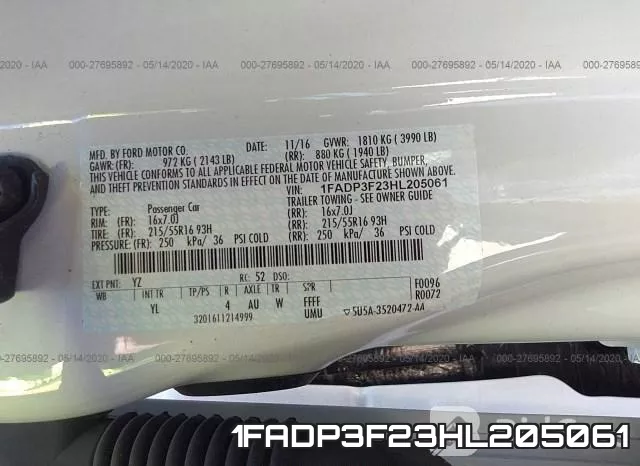1FADP3F23HL205061 фото 10