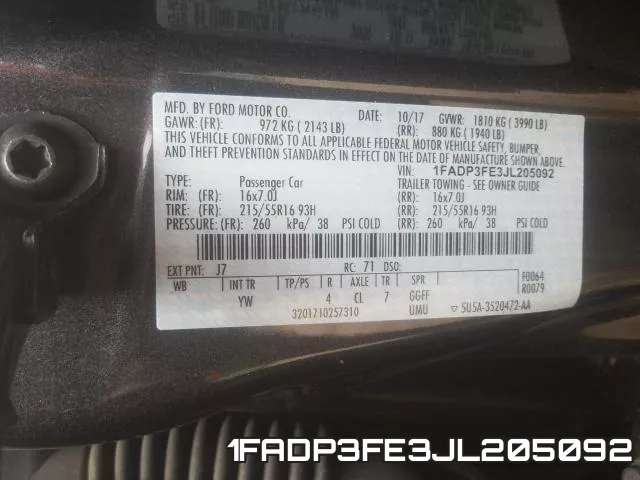 1FADP3FE3JL205092 фото 2
