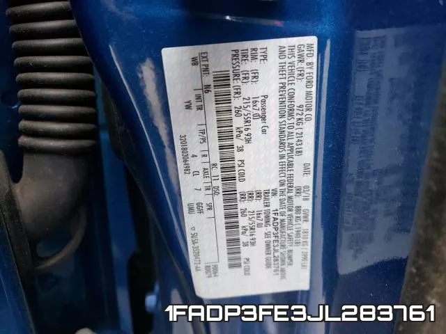 1FADP3FE3JL283761 фото 2