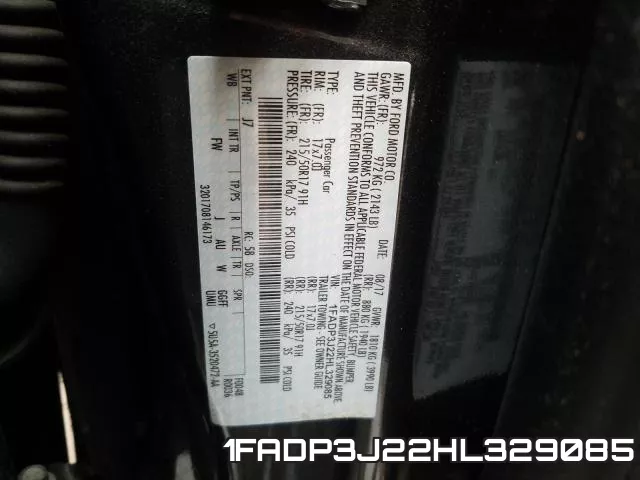1FADP3J22HL329085 фото 2