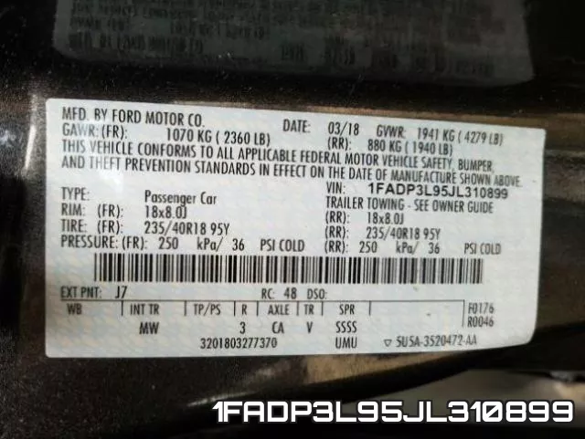 1FADP3L95JL310899 фото 2