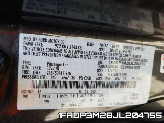 1FADP3M28JL204755 фото 2