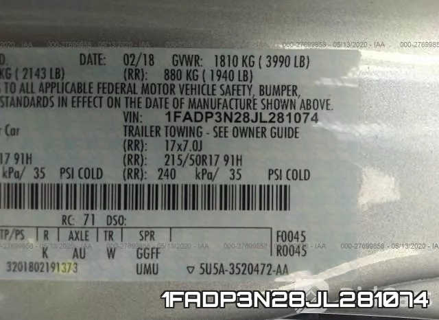 1FADP3N28JL281074 фото 10