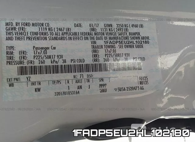 1FADP5EU2HL102180 фото 10