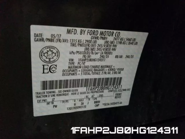 1FAHP2J80HG124311 фото 2