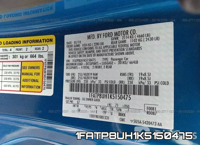1FATP8UH1K5150475 фото 10