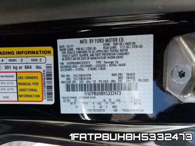 1FATP8UH8H5332473 фото 2