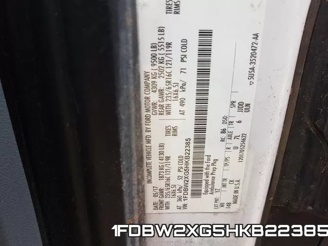 1FDBW2XG5HKB22385 фото 2