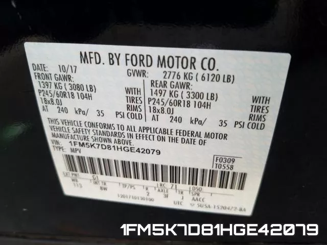 1FM5K7D81HGE42079 фото 2