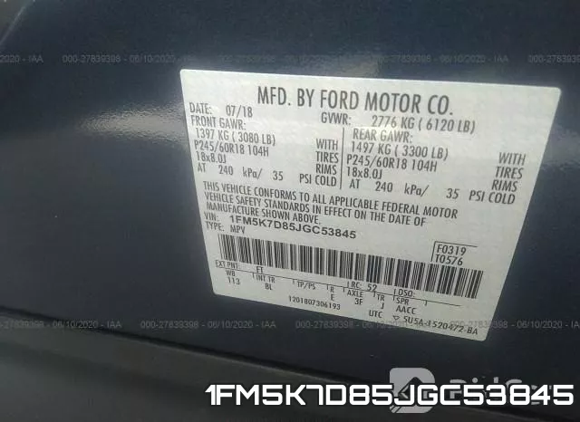 1FM5K7D85JGC53845 фото 10