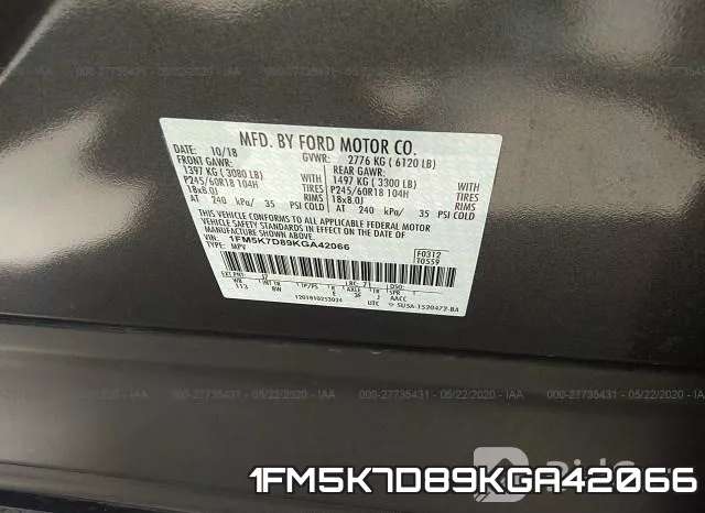 1FM5K7D89KGA42066 фото 10
