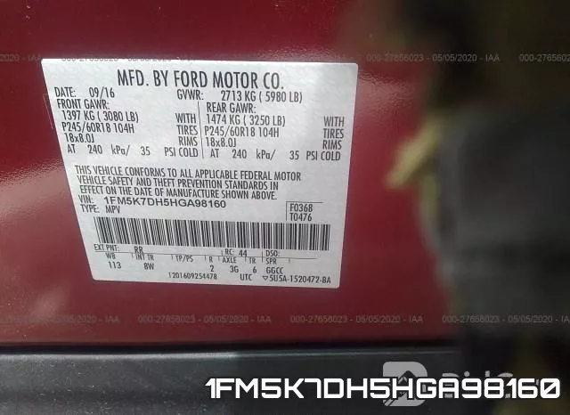 1FM5K7DH5HGA98160 фото 10