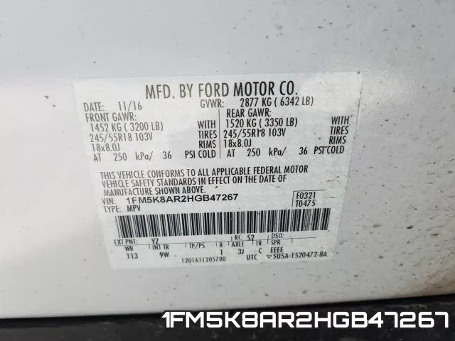 1FM5K8AR2HGB47267 фото 2