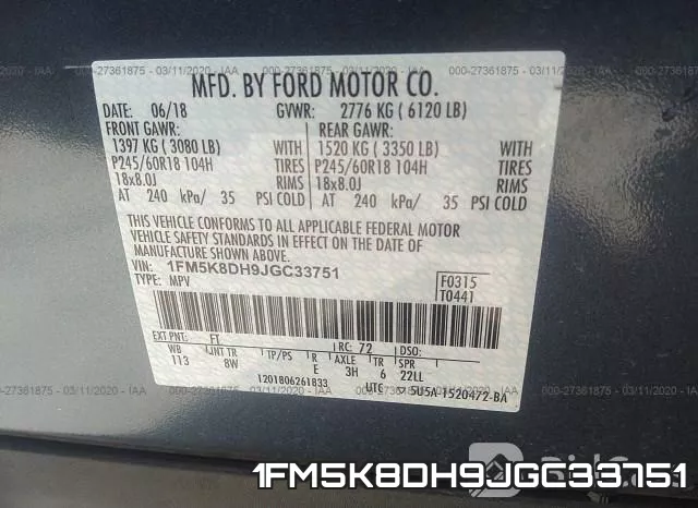 1FM5K8DH9JGC33751 фото 10