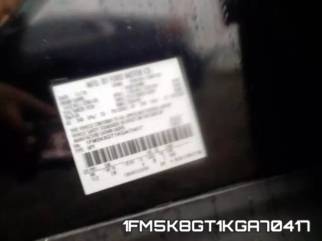 1FM5K8GT1KGA70417 фото 2