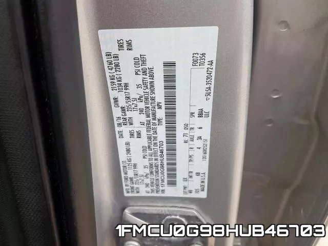 1FMCU0G98HUB46703 фото 2