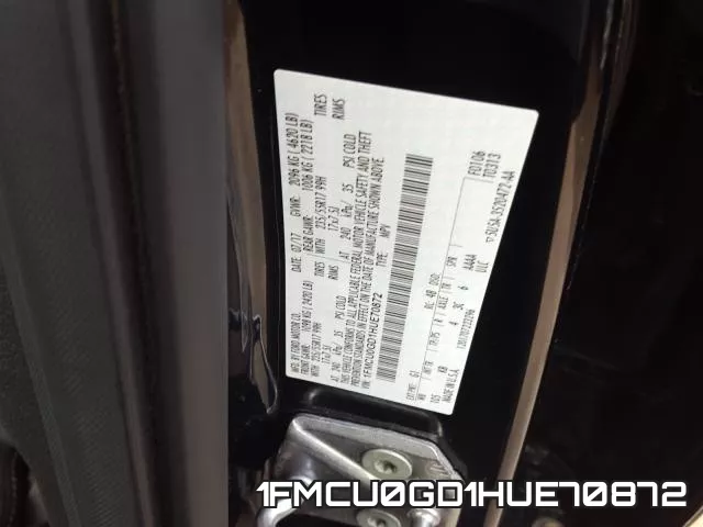 1FMCU0GD1HUE70872 фото 2