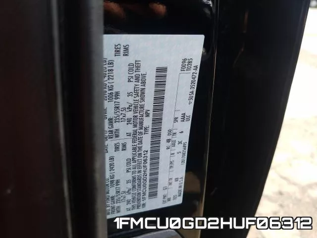 1FMCU0GD2HUF06312 фото 2