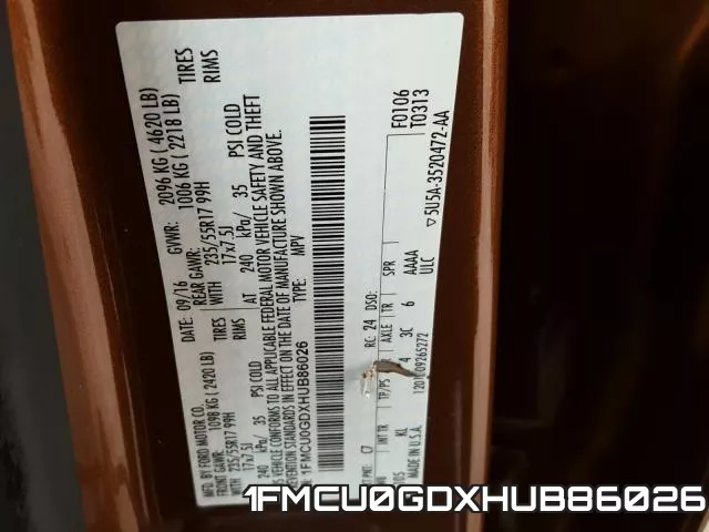 1FMCU0GDXHUB86026 фото 2