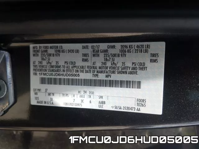 1FMCU0JD6HUD05005 фото 2