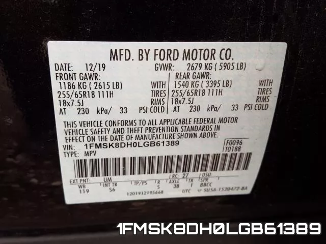 1FMSK8DH0LGB61389 фото 2