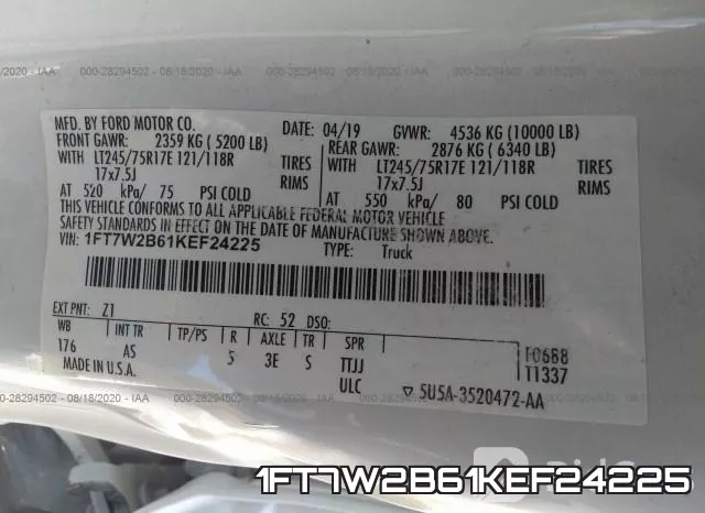 1FT7W2B61KEF24225 фото 10