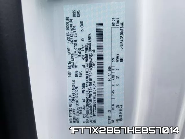 1FT7X2B67HEB57014 фото 2
