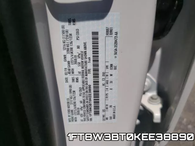 1FT8W3BT0KEE38890 фото 2
