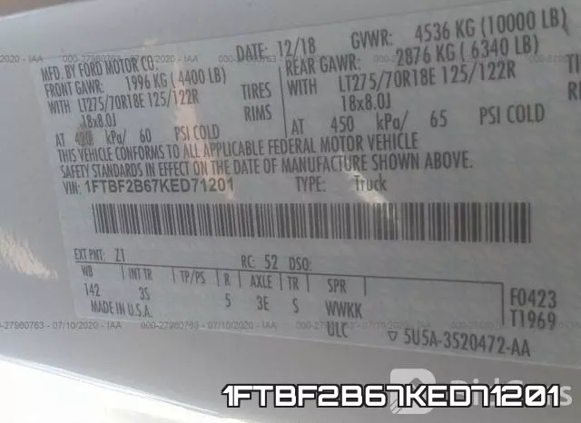 1FTBF2B67KED71201 фото 10
