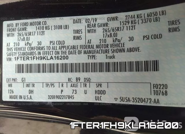 1FTER1FH9KLA16200 фото 10