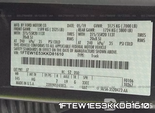 1FTEW1E53KKD81610 фото 10