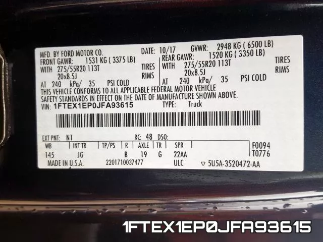 1FTEX1EP0JFA93615 фото 2