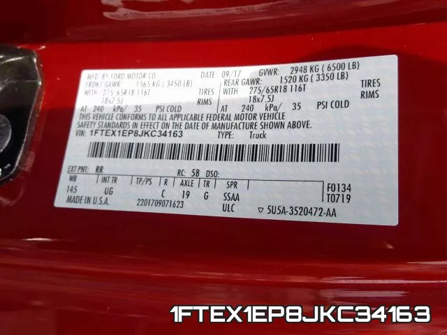 1FTEX1EP8JKC34163 фото 2