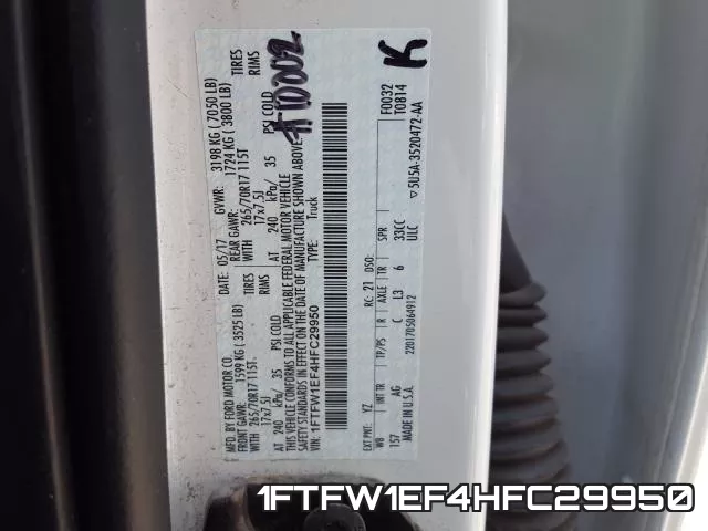 1FTFW1EF4HFC29950 фото 2