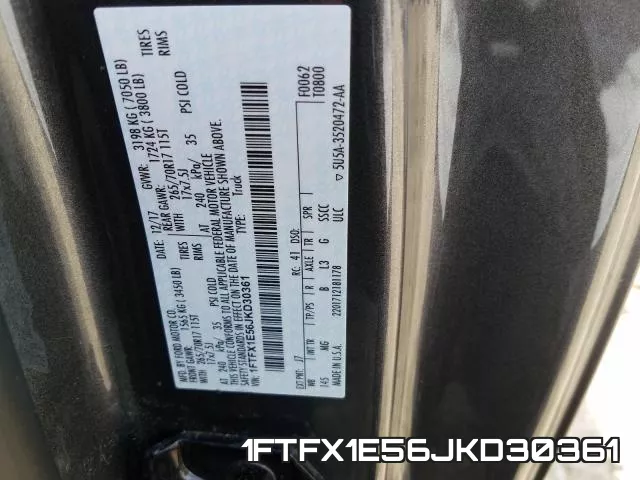 1FTFX1E56JKD30361 фото 2