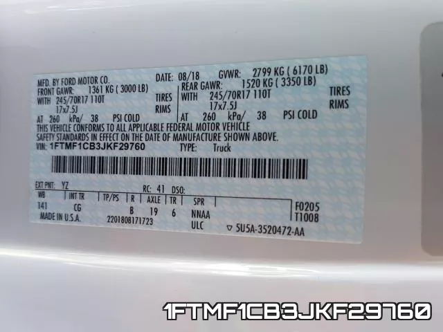 1FTMF1CB3JKF29760 фото 2