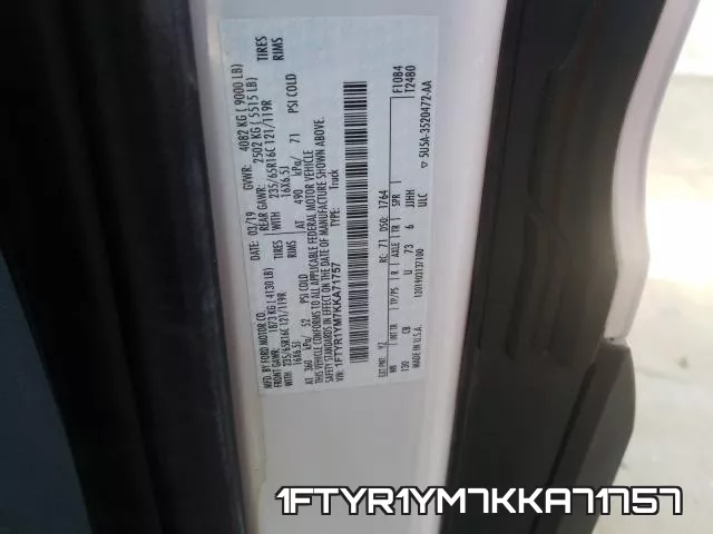1FTYR1YM7KKA71757 фото 2