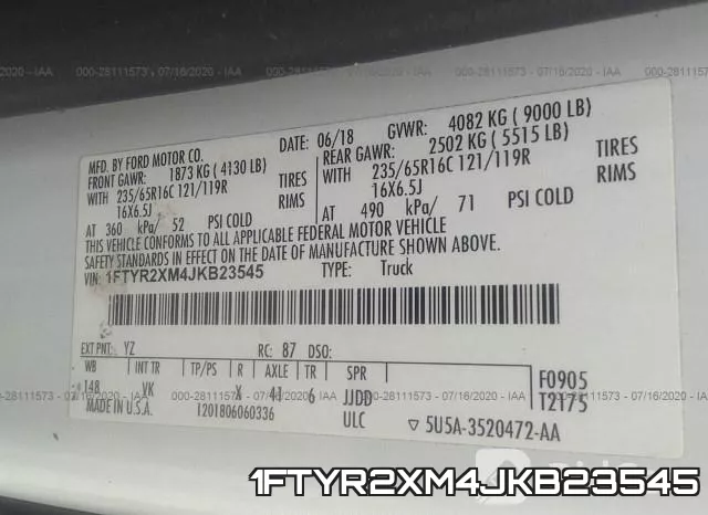 1FTYR2XM4JKB23545 фото 10
