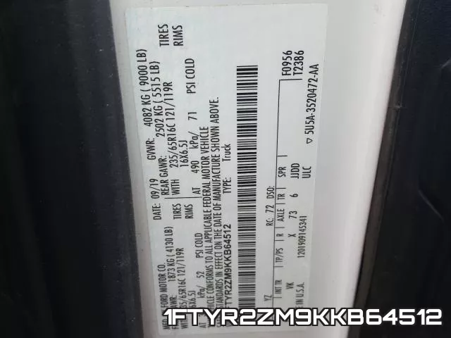 1FTYR2ZM9KKB64512 фото 2