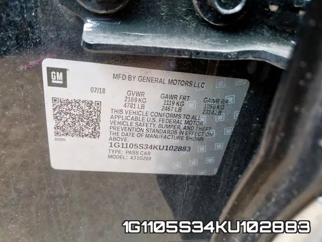 1G1105S34KU102883 фото 2