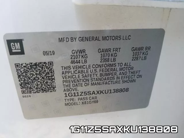 1G11Z5SAXKU138808 фото 2