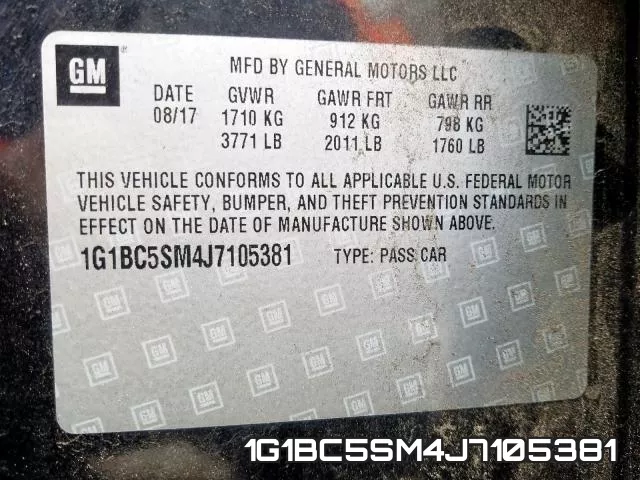 1G1BC5SM4J7105381 фото 2