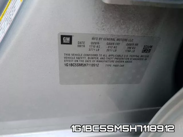 1G1BC5SM5H7118912 фото 2