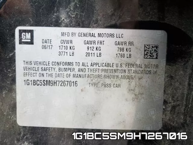 1G1BC5SM9H7267016 фото 2