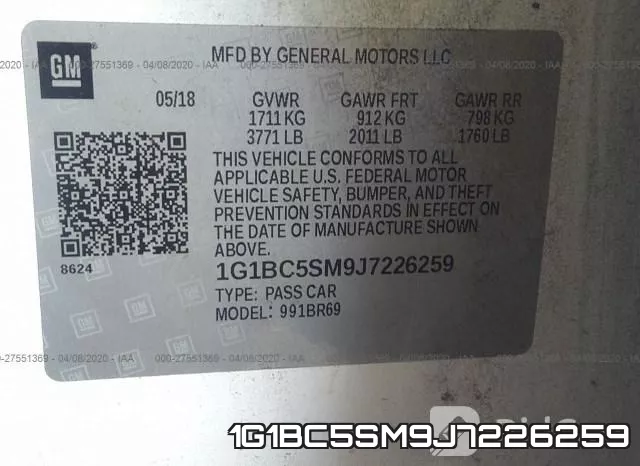 1G1BC5SM9J7226259 фото 10