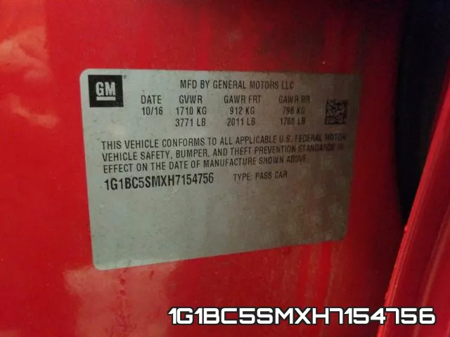 1G1BC5SMXH7154756 фото 2