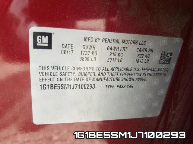 1G1BE5SM1J7100293 фото 2