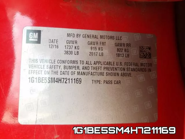 1G1BE5SM4H7211169 фото 2